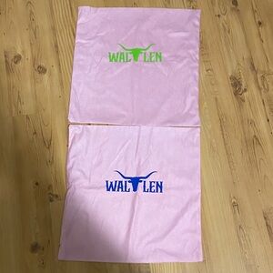Pink Pillow Covers with WAL LEN Logo